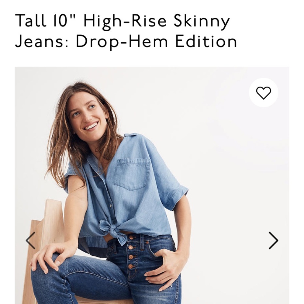 Madewell Button Front High Rise Jeans 27 Tall